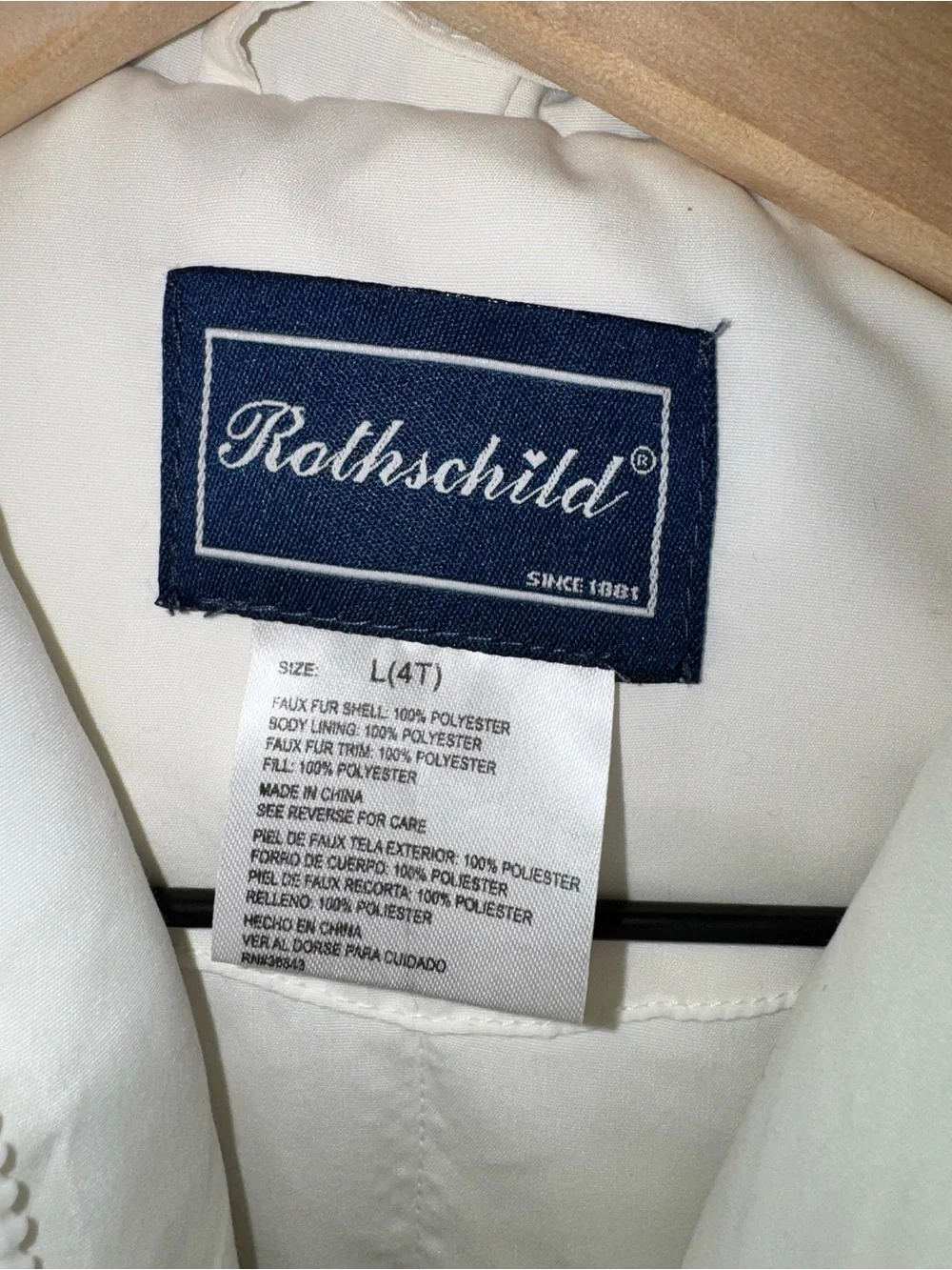 Rothschild Cream Faux-Fur Hooded Coat with Leopard Trim